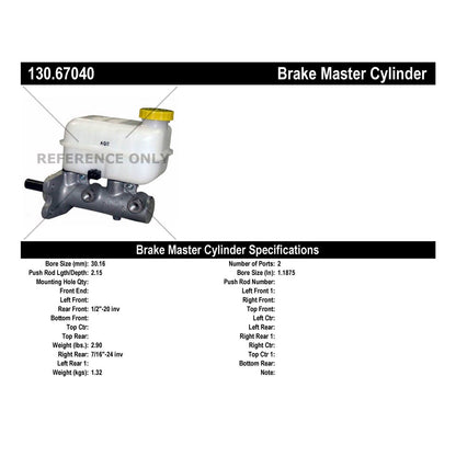 Centric Parts Premium Brake Master Cylinder 130.67040