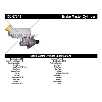 Centric Parts Premium Brake Master Cylinder for 2008 Chrysler Town & Country Dodge Grand Caravan 130.67044