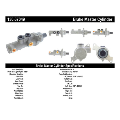 Centric Parts Brake Master Cylinder Premium for 2012-2018 Ram 2500 130.67049