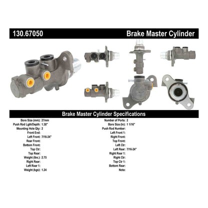 Centric Parts Brake Master Cylinder Premium for 2016-2012 Chrysler Town & Country, Dodge Grand Caravan 2020-2012, Ram C/V 2013-2012, Volkswagen Routan 2014-2012 130.67050