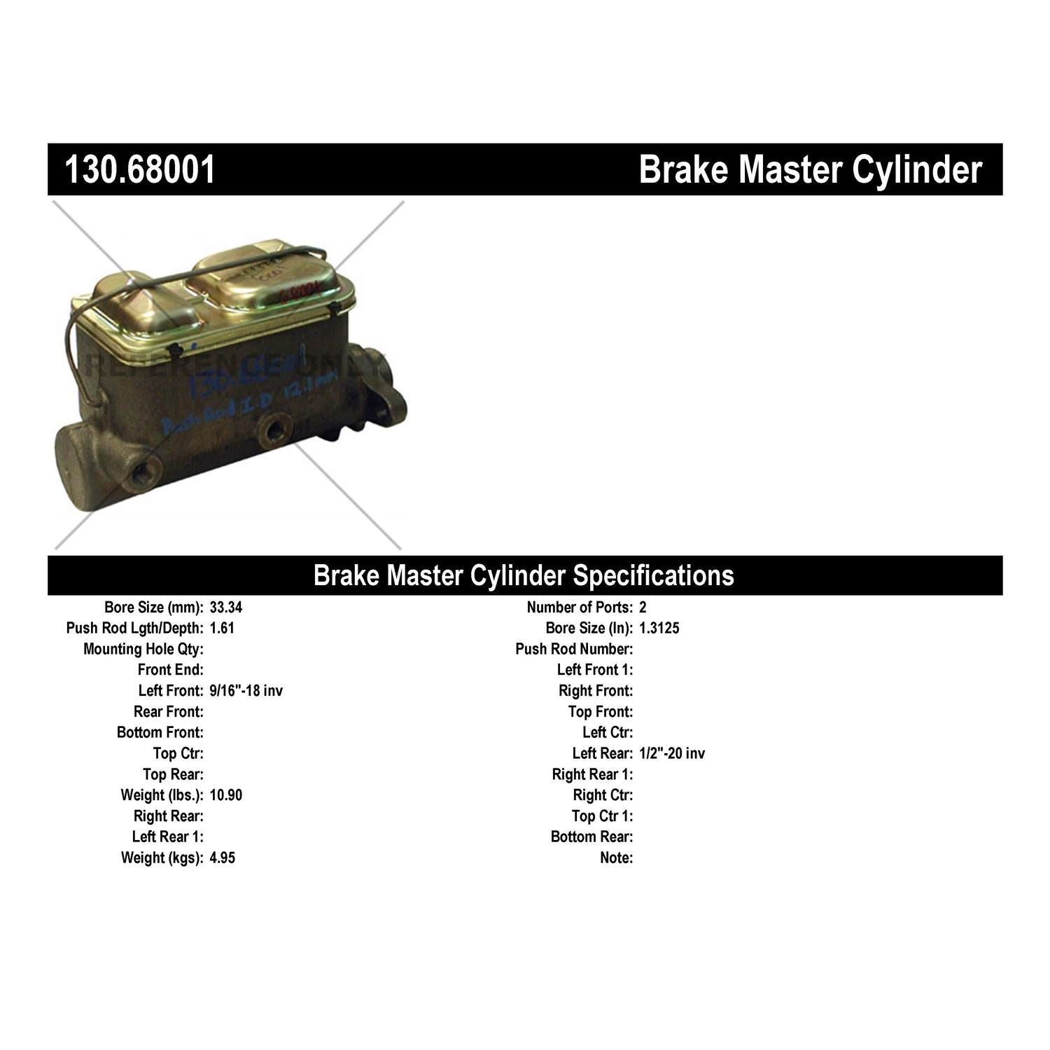 StopTech Premium Brake Master Cylinder 130.68001