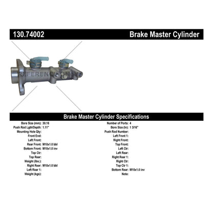 Centric Parts Premium Brake Master Cylinder 130.74002