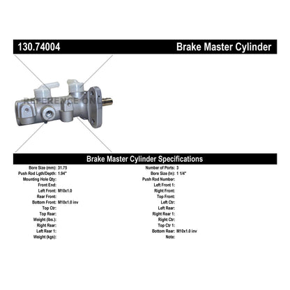 Stoptech Centric Premium Brake Master Cylinder 130.74004