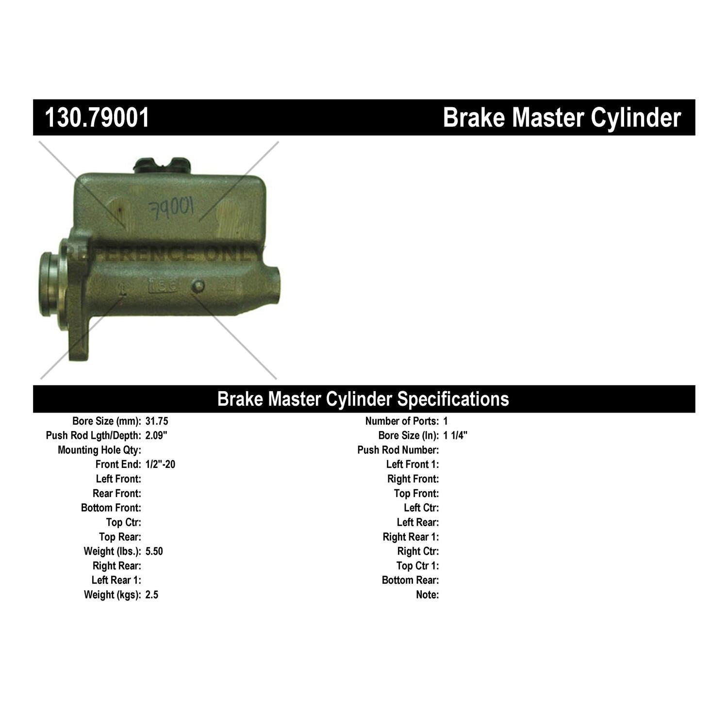 Centric Parts Premium Brake Master Cylinder 130.79001