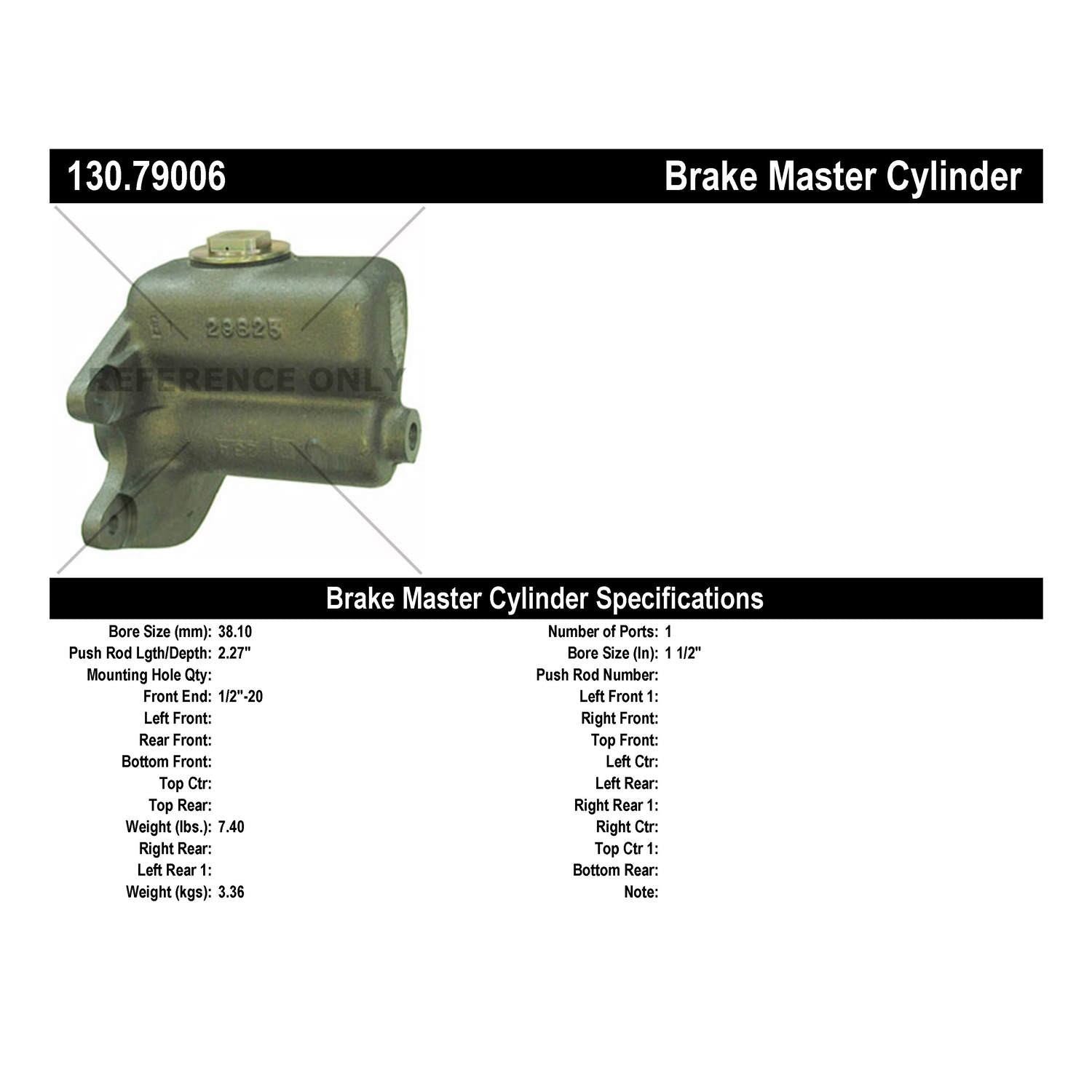 Centric Parts Premium Brake Master Cylinder 130.79006