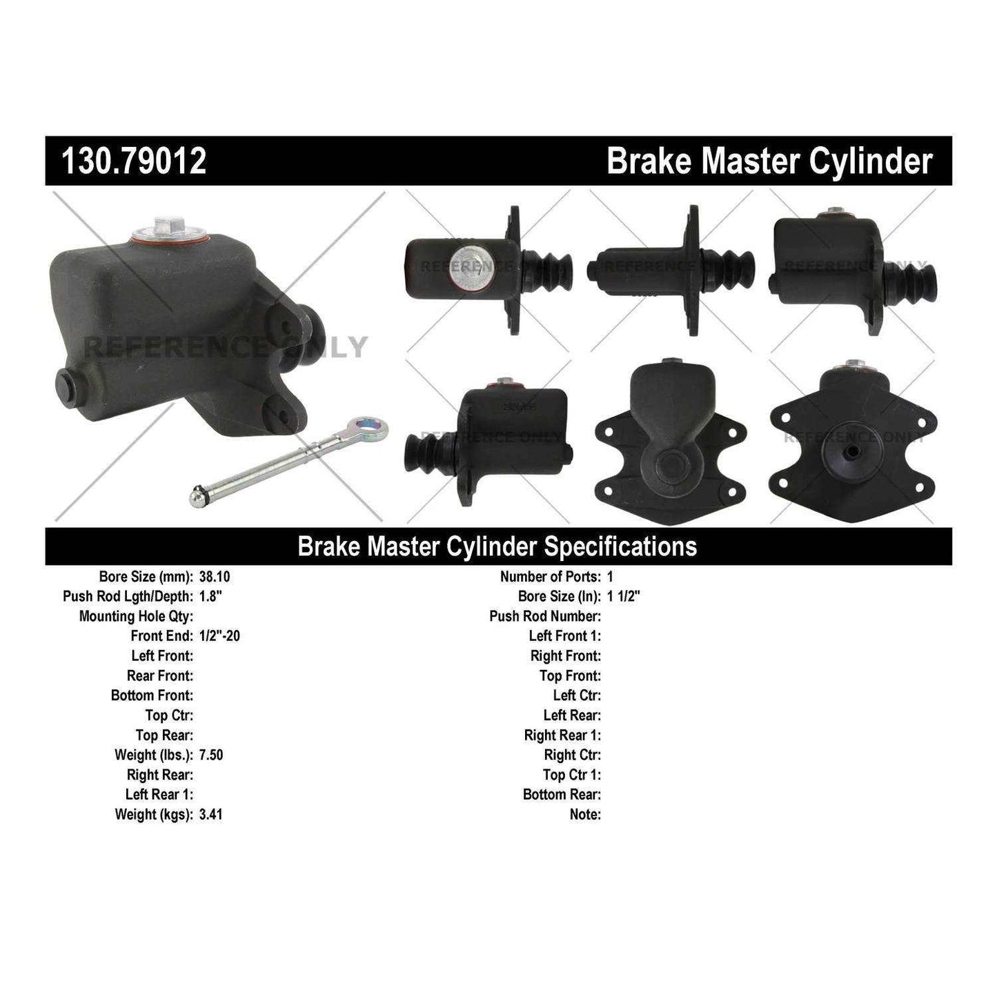 Centric Parts Premium Brake Master Cylinder 130.79012