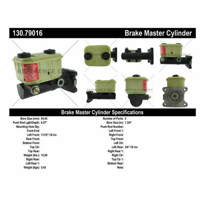 Centric Parts Brake Master Cylinder Premium 130.79016