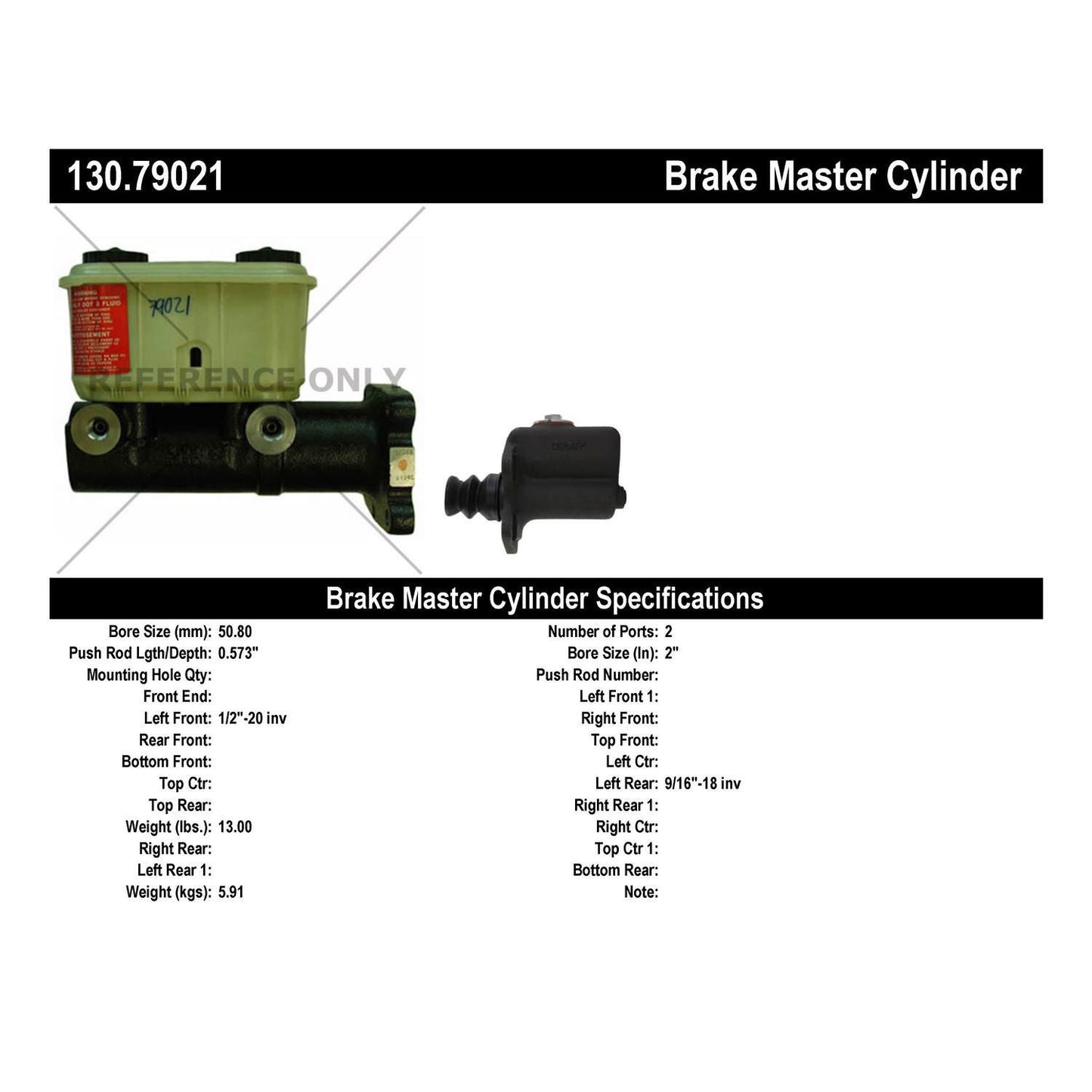 Stoptech Centric Premium Brake Master Cylinder 130.79021