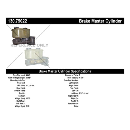 Stoptech Centric Premium Brake Master Cylinder 130.79022