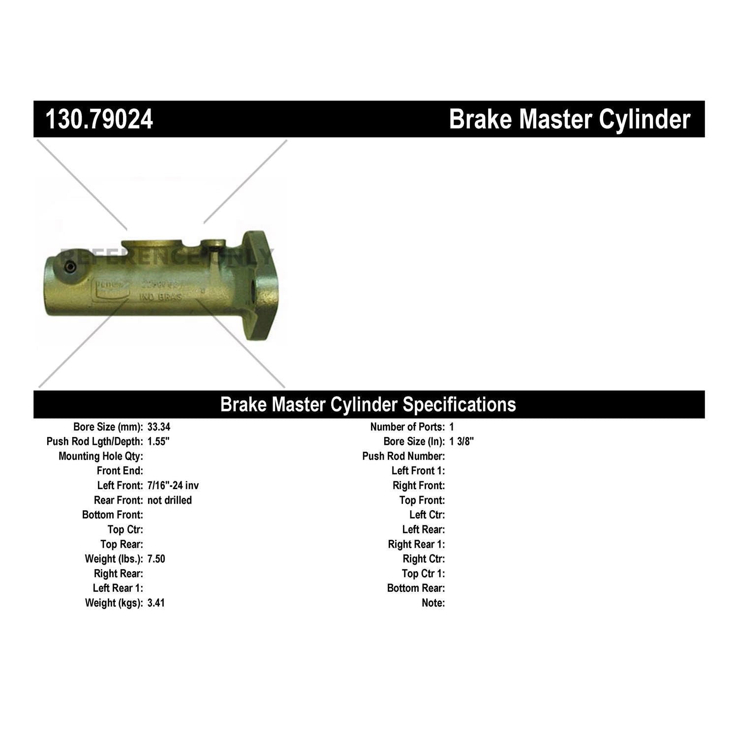 Centric Parts Premium Brake Master Cylinder 130.79024