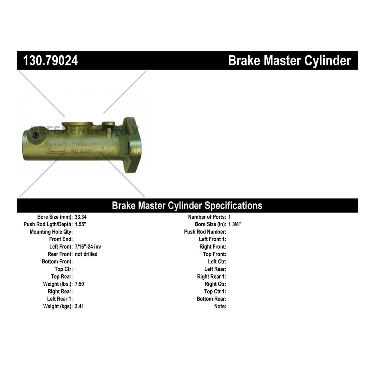 Centric Parts Brake Master Cylinder 130.79024