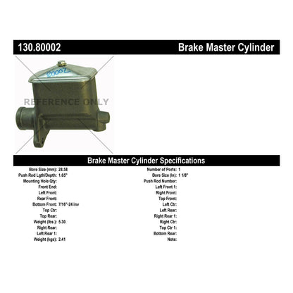 Stoptech Centric Premium Brake Master Cylinder 130.80002