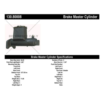 Centric Parts Brake Master Cylinder 130.80008