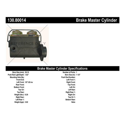 Centric Parts Premium Brake Master Cylinder 130.80014