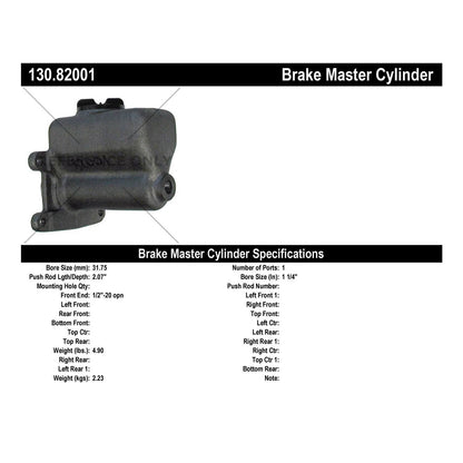 Centric Parts Brake Master Cylinder 130.82001