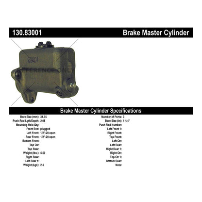 Stoptech Centric Premium Brake Master Cylinder 130.83001