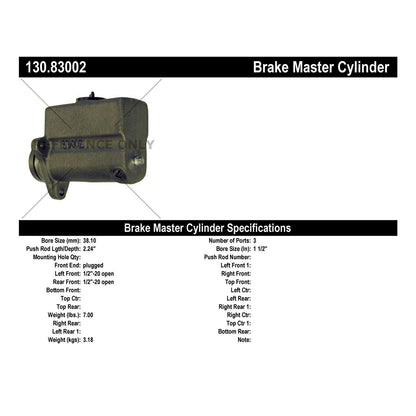 Stoptech Centric Premium Brake Master Cylinder 130.83002