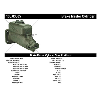 Stoptech Centric Premium Brake Master Cylinder 130.83005