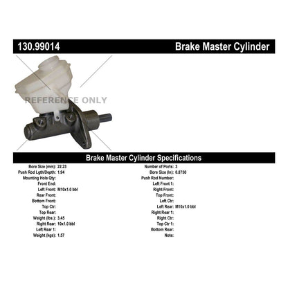 Centric Parts Brake Master Cylinder with Aluminum Casting Body for OEM fit 130.99014