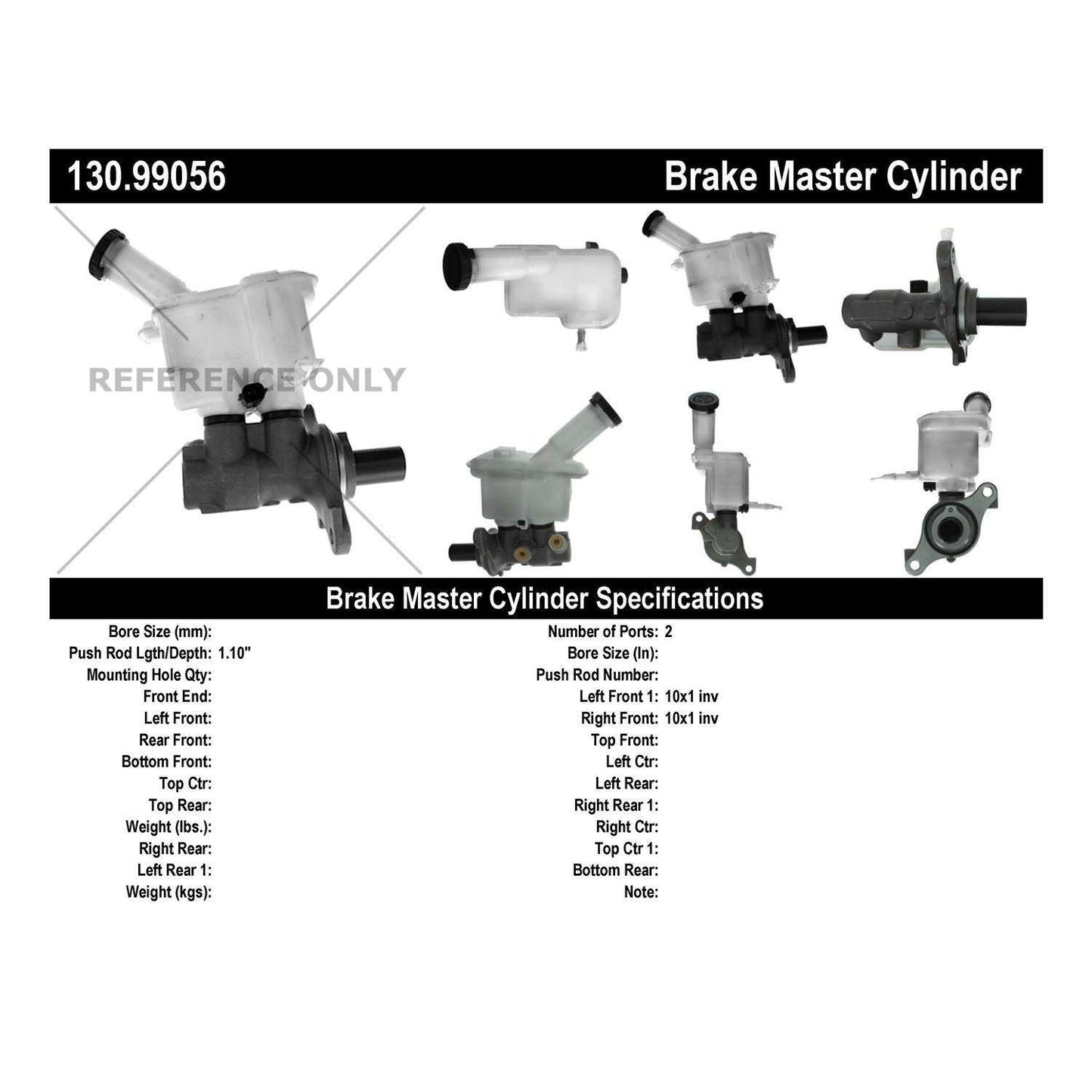 Centric Parts Premium Brake Master Cylinder 130.99056