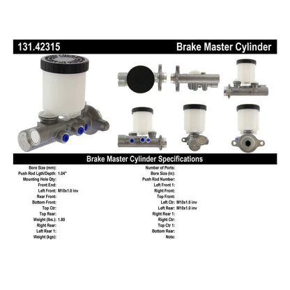 Centric Parts Brake Master Cylinder Standard with C-Tek for 1990-1995 Nissan D21 Pathfinder Pickup 131.42315
