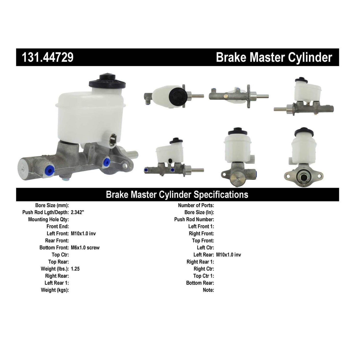 Centric Parts Brake Master Cylinder Standard with C-Tek for 2001-2004 Toyota Tacoma, 2000-2006 Tundra 131.44729