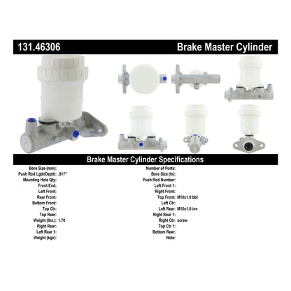 Centric Parts Brake Master Cylinder Standard for 1988-2007 Dodge Raider Ram Mitsubishi Montero 131.46306
