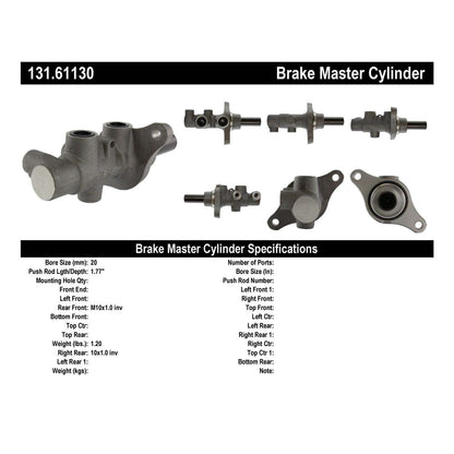 Centric Parts Brake Master Cylinder Standard for 2006-2009 Ford Fusion, Lincoln MKZ, Zephyr, Mazda 6, Mercury Milan 131.61130