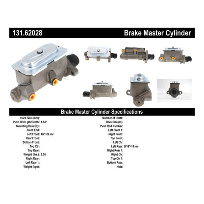 Centric Parts Brake Master Cylinder Standard C-Tek for 1974-1973 Buick Apollo 131.62028