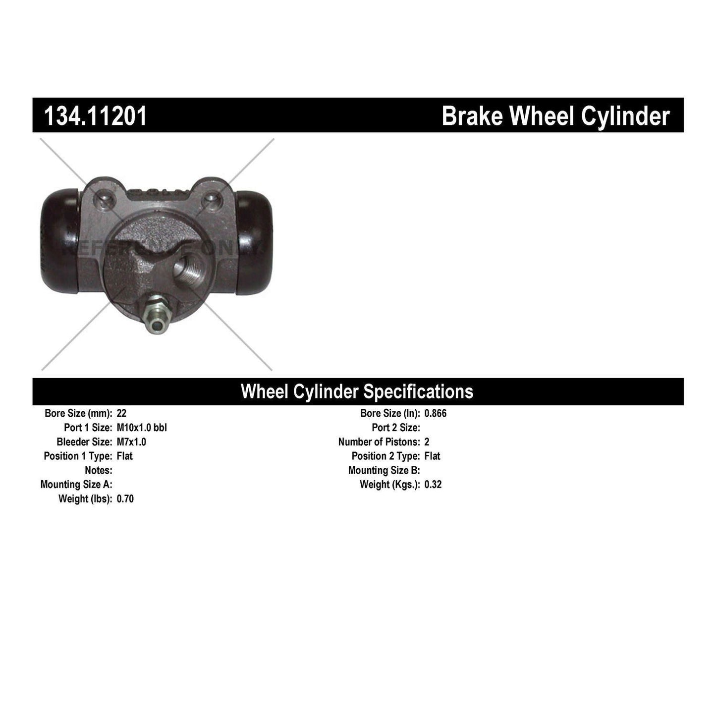 Centric Parts Drum Brake Wheel Cylinder Premium 134.11201