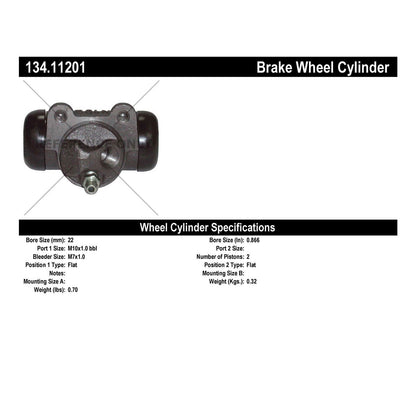 Centric Parts Drum Brake Wheel Cylinder Premium 134.11201