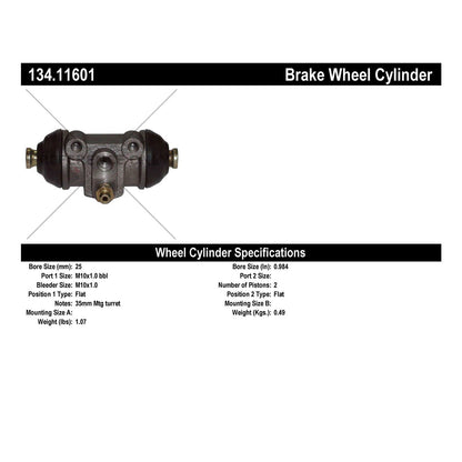 Stoptech Centric Premium Wheel Cylinder - Rear 134.11601