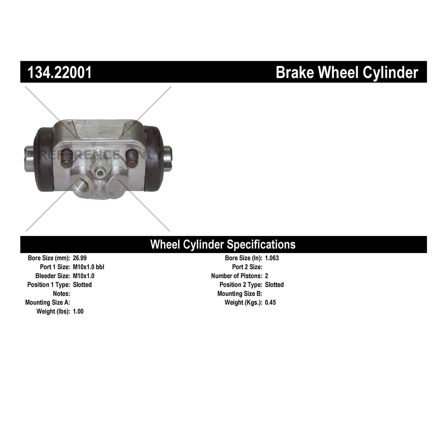 Centric Parts Drum Brake Wheel Cylinder Premium with OE style replacement 134.22001
