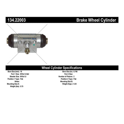 Centric Parts Drum Brake Wheel Cylinder Premium with OE style replacement 134.22003