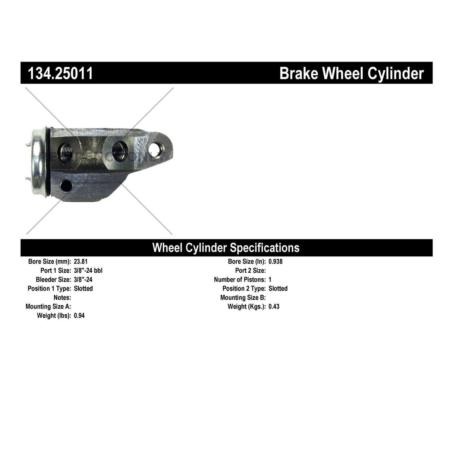 Stoptech Centric Premium Wheel Cylinder - Front Left 134.25011