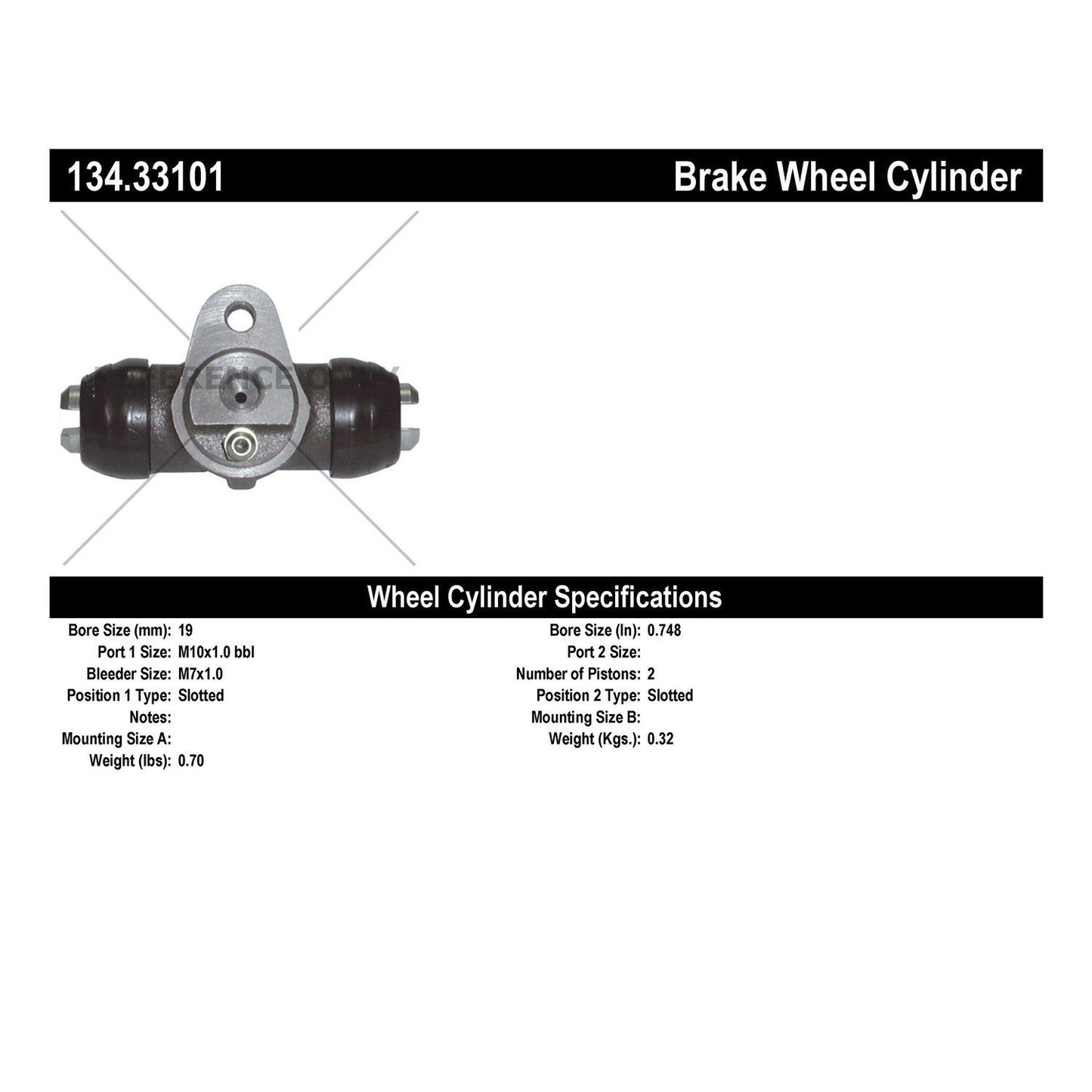 Centric Parts Drum Brake Wheel Cylinder Premium for OE style replacement 134.33101