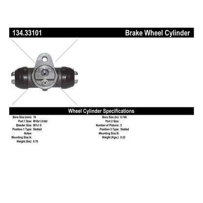 Centric Parts Drum Brake Wheel Cylinder Premium for OE style replacement 134.33101