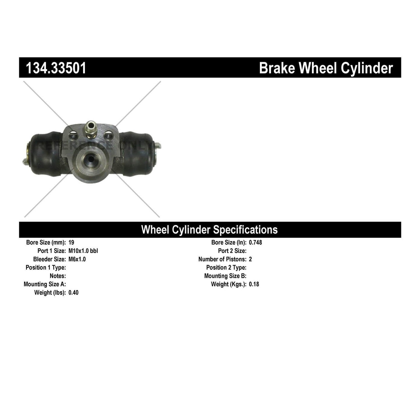 Centric Parts Drum Brake Wheel Cylinder Premium for OE style replacement 134.33501