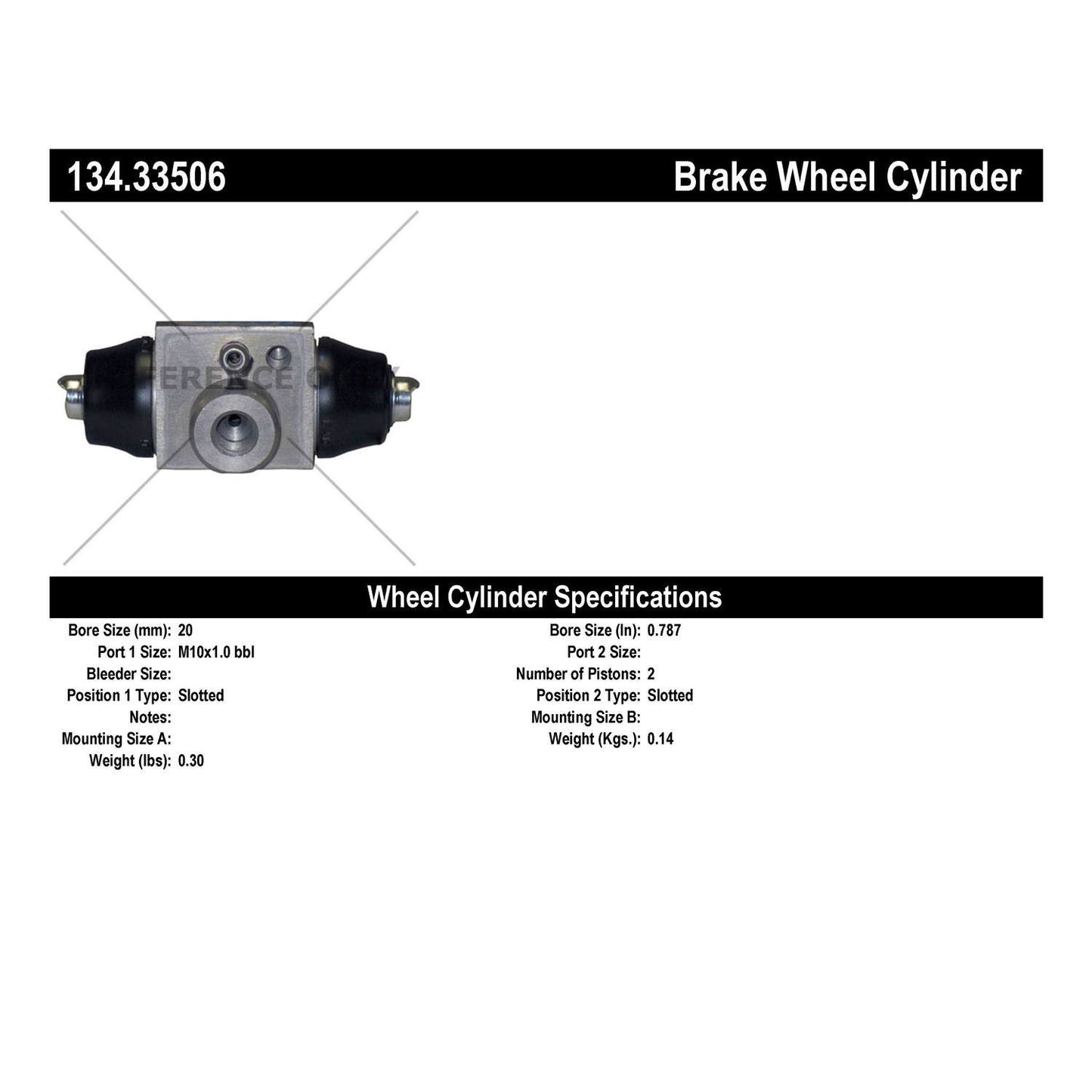 Stoptech Centric Premium Wheel Cylinder - Rear 134.33506