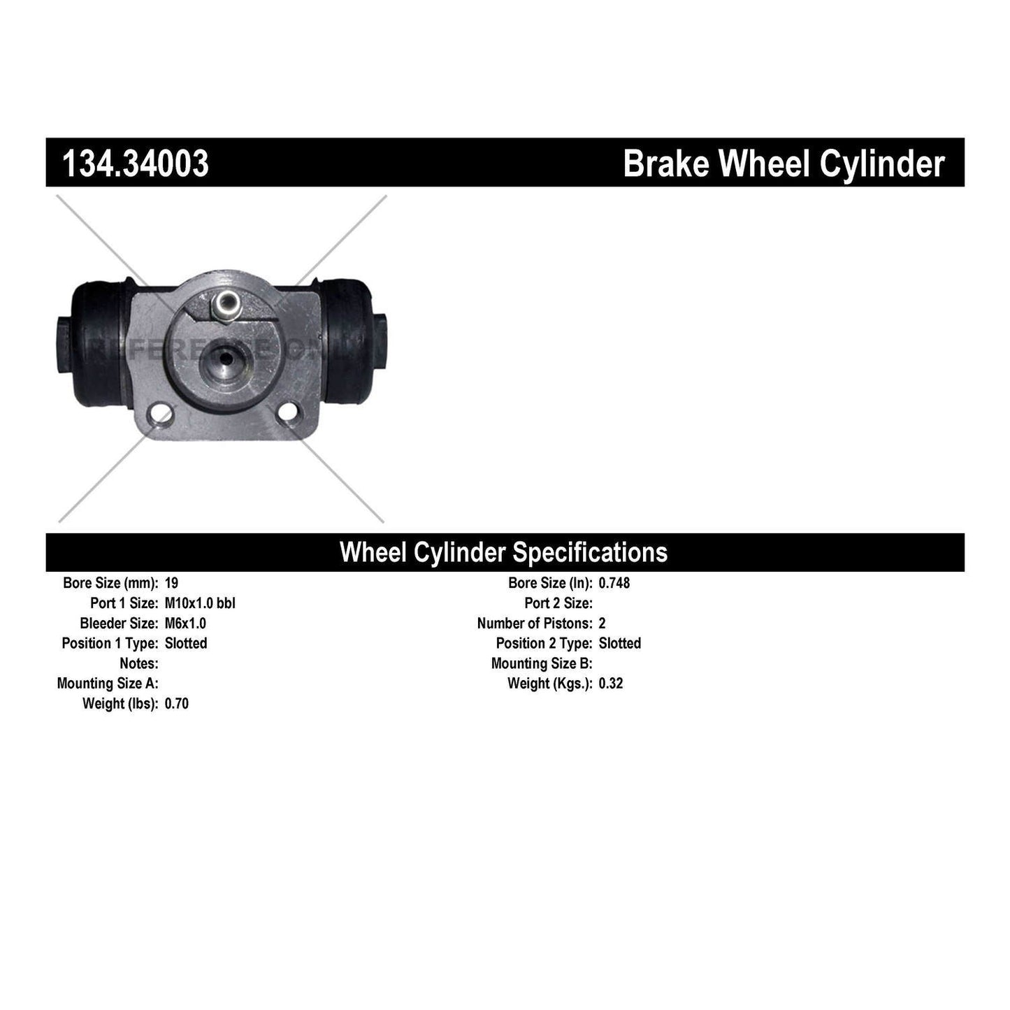 Centric Parts Drum Brake Wheel Cylinder Premium with OE style replacement 134.34003