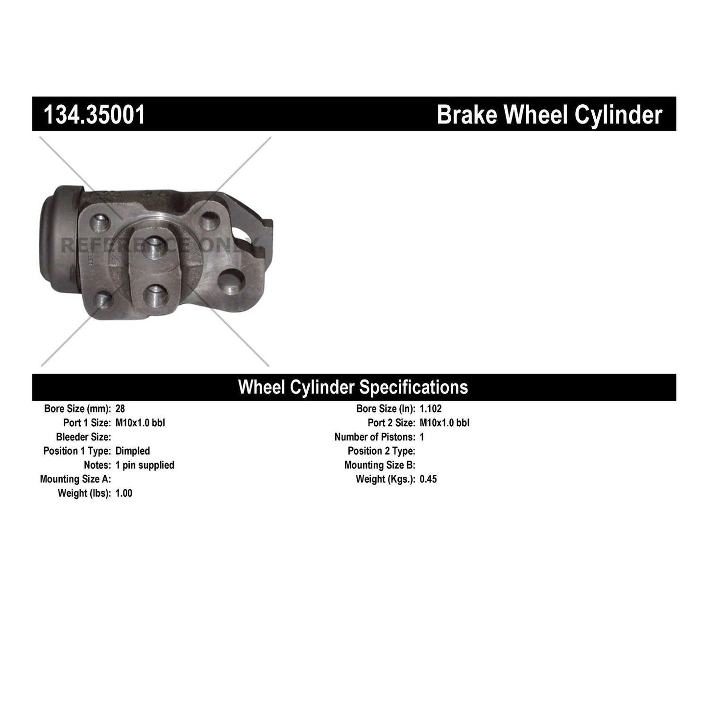 Centric Parts Drum Brake Wheel Cylinder Premium with OE style replacement 134.35001