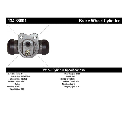 Centric Parts Drum Brake Wheel Cylinder Premium with OE style replacement 134.36001