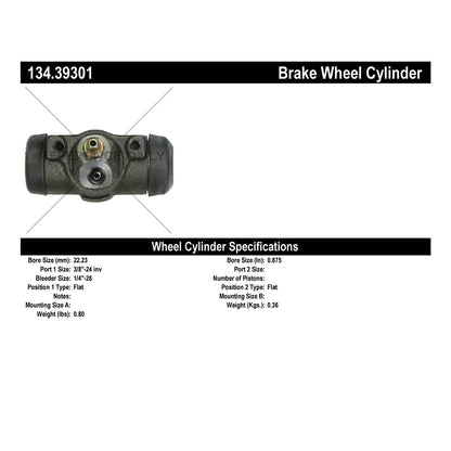 Stoptech Centric Premium Wheel Cylinder - Rear 134.39301