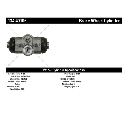 Centric Parts Drum Brake Wheel Cylinder Premium with OE style replacement 134.40106