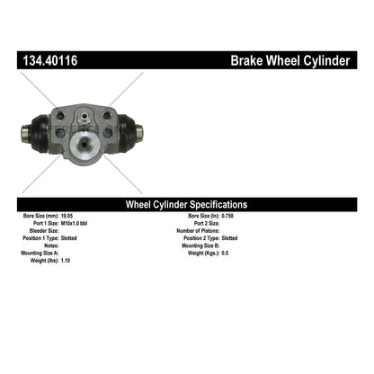 Centric Parts Drum Brake Wheel Cylinder Premium with OE style replacement 134.40116