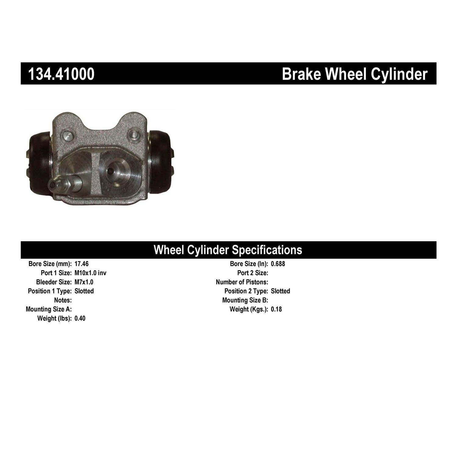 Centric Parts Premium Wheel Cylinder 134.41000