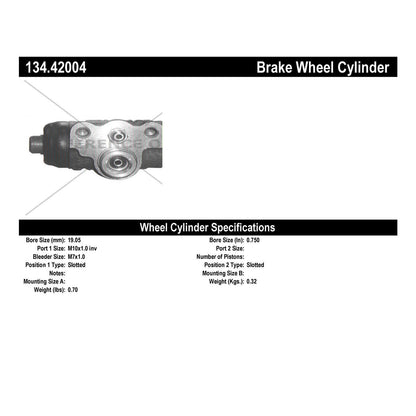 Centric Parts Drum Brake Wheel Cylinder Premium with OE style replacement 134.42004