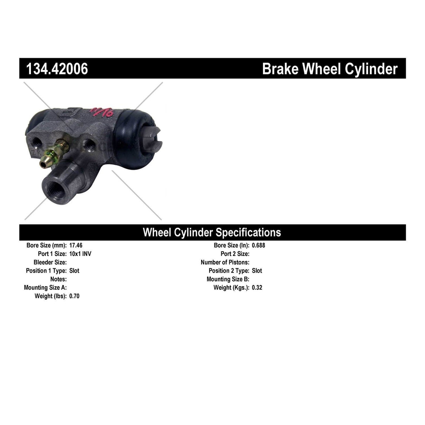 Centric Parts Drum Brake Wheel Cylinder Premium with OE style replacement 134.42006