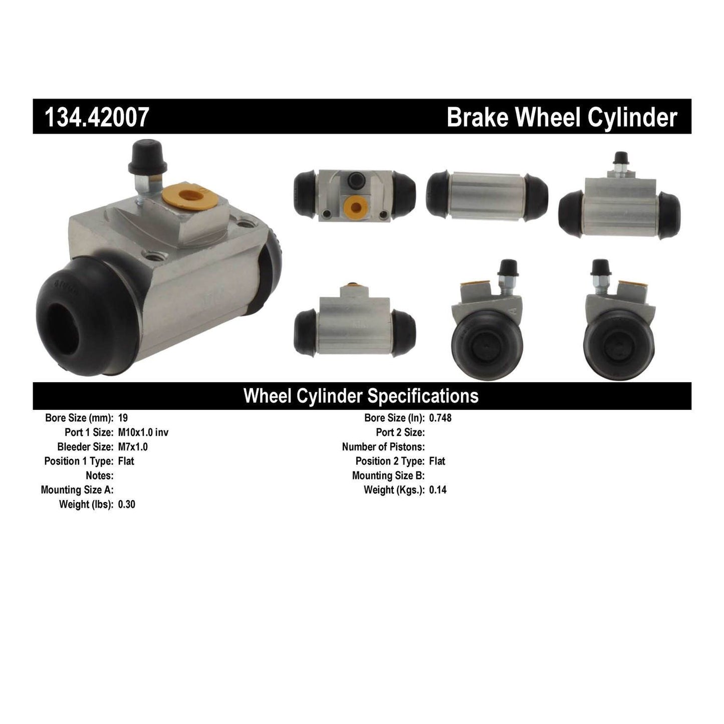 Centric Parts Drum Brake Wheel Cylinder Premium with OE style replacement 134.42007