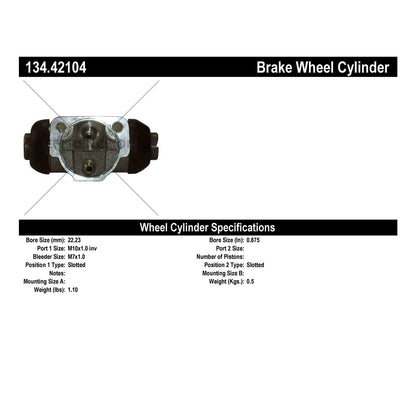 Centric Parts Drum Brake Wheel Cylinder Premium with OE style replacement 134.42104